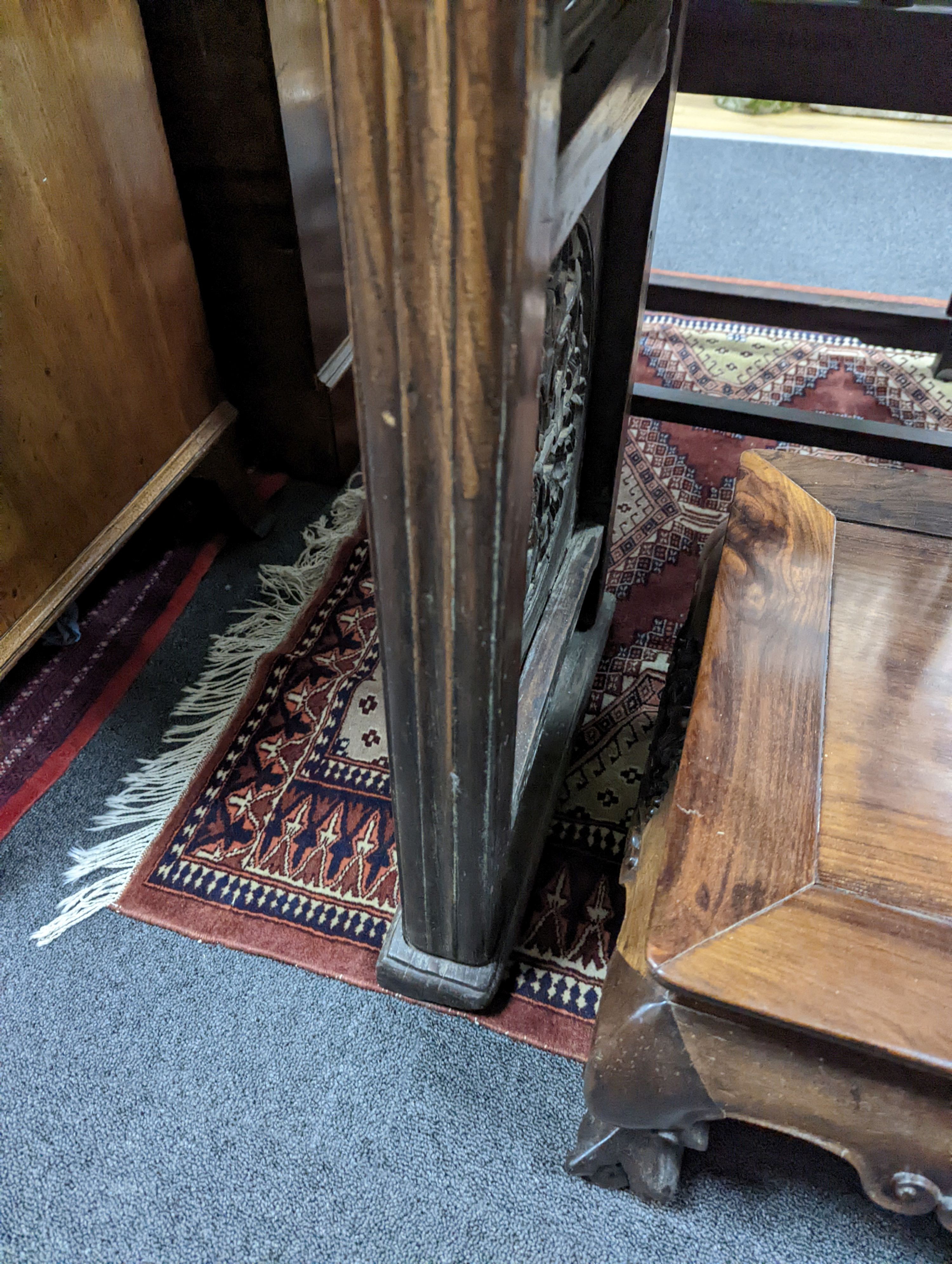 A Chinese elm and cypress wood altar table, 17th/18th Century, 168 cm long, 43 cm deep, 93 cm high, length reduced